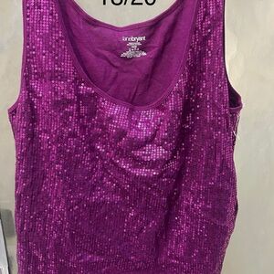 Lane Bryant Women's Sequin Tank Top - Purple